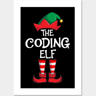 Coding Elf Matching Family Christmas Posters and Art